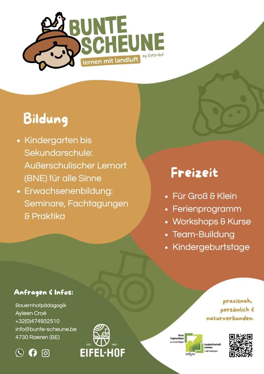 Pädagogische Angebote auf dem Bauernhof in Raeren für Kinder, Jugendliche und Erwachsene – naturverbunden, praxisnah, persönlich.